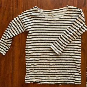 Madewell 3/4 Sleeve Stripped Top